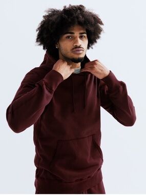 Reigning Champ Midweight Terry Pullover Hoodie Crimson Men’s Size Medium RC-3998